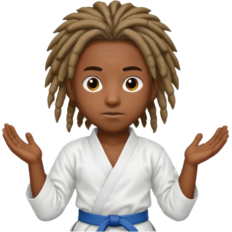 karate kids, dark skin, dreadlocks emoji