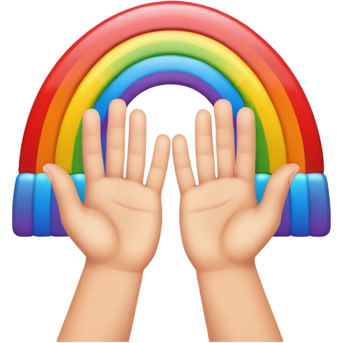 rainbow between hands emoji