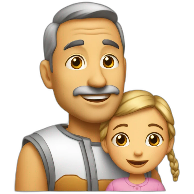 Papa et petite fille câlin  emoji