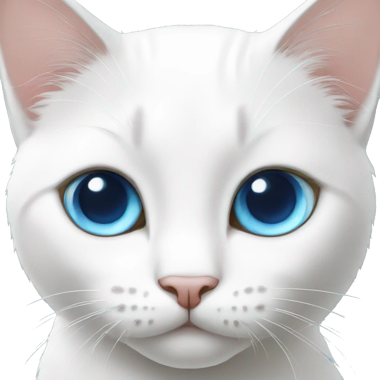White cat blue eyes emoji