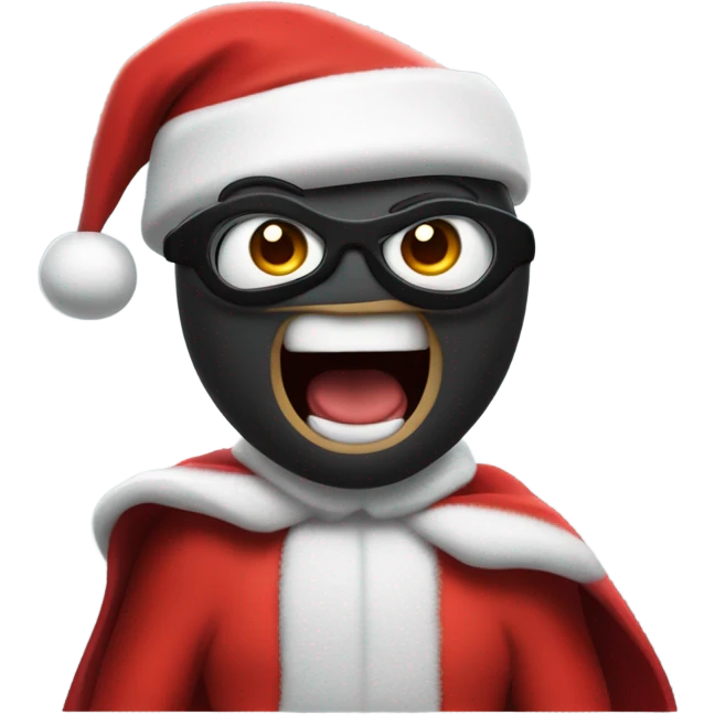 Santa Batman screaming emoji