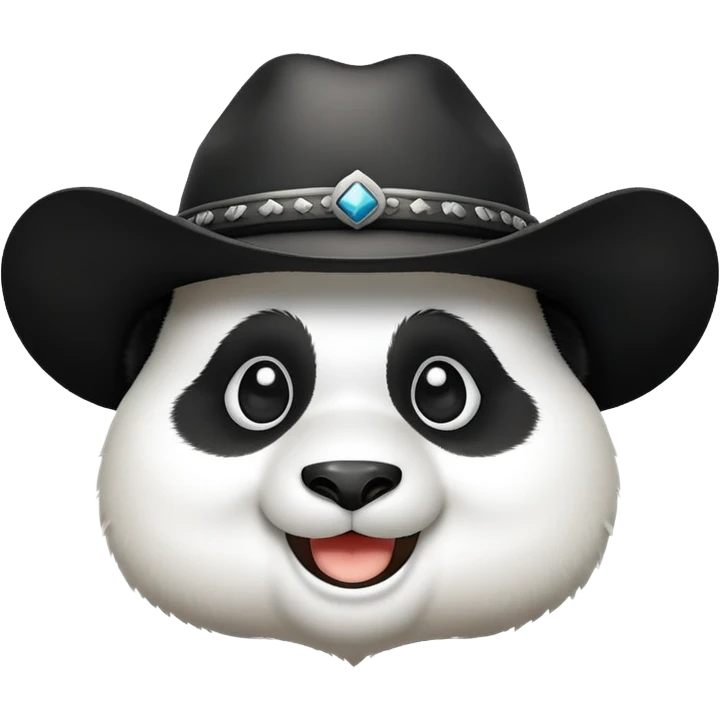 A panda head whit cowboy hat emoji