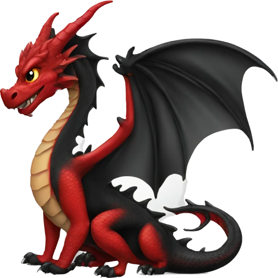 black and red dragon emoji