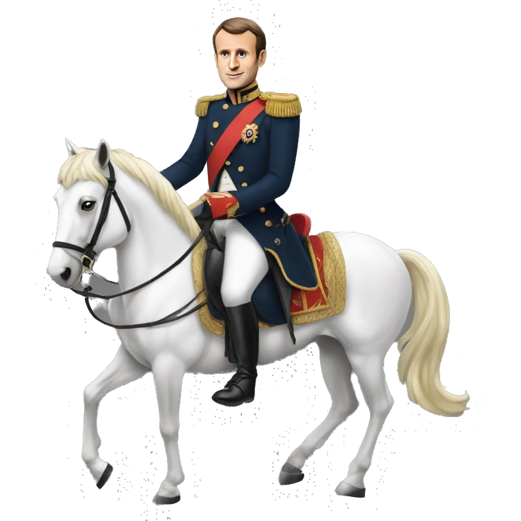 Emmanuel Macron on a white horse   emoji