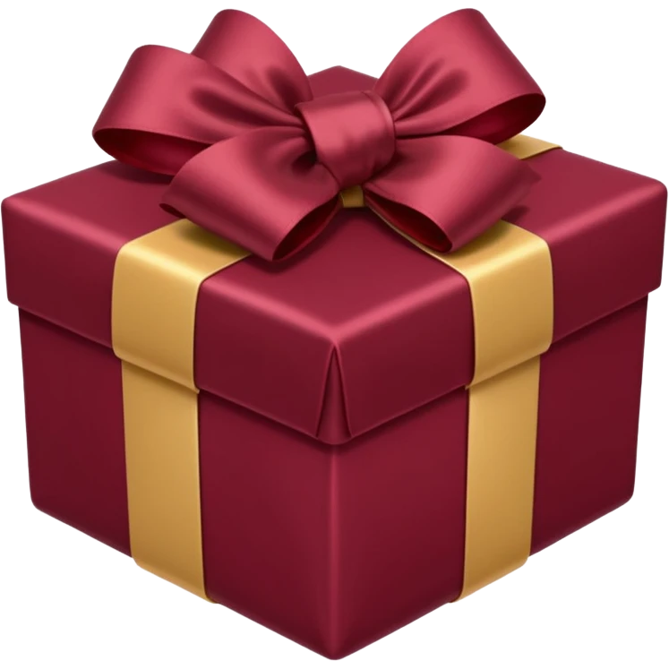 burgundy present with bow emoji