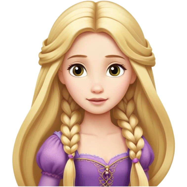 Rapunzel princess with very long blonde hair emoji