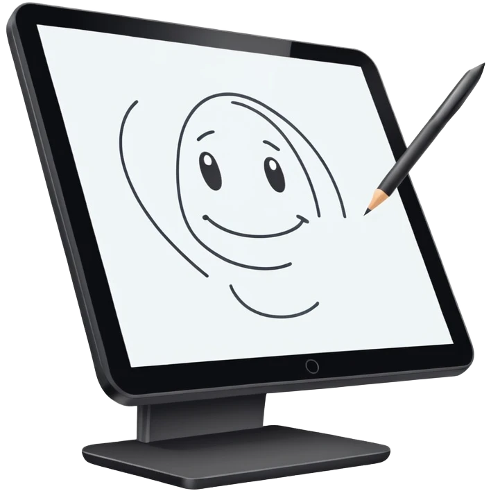 drawing tablet or monitor, sketching vector illustrations emoji