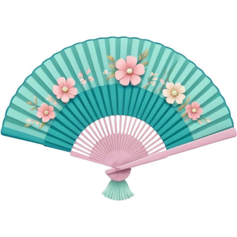 hand held ladies fan with accordian pleats emoji