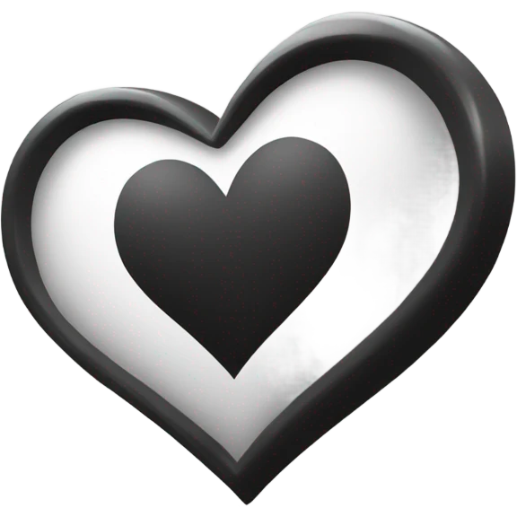Black and white heart emoji