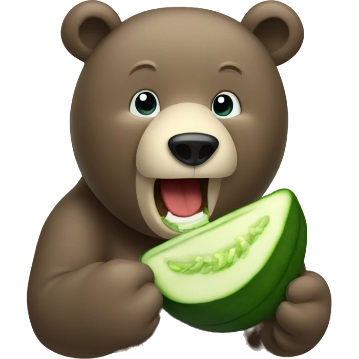 A bear eating cucumber emoji