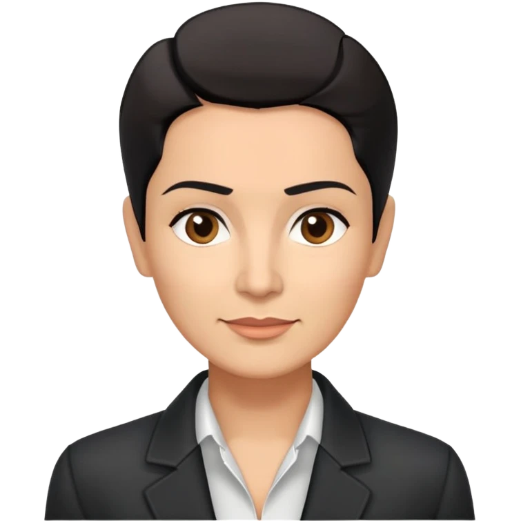 Slightly older attractive broad-shouldered Hispanic TV presenter in late 40s, light brown complexion, square face with defined jawline, short straight black hair combed back with faded sides, friendly expression, unbuttoned black jacket with white shirt emoji