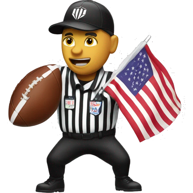 american football referee overhand flag throw emoji