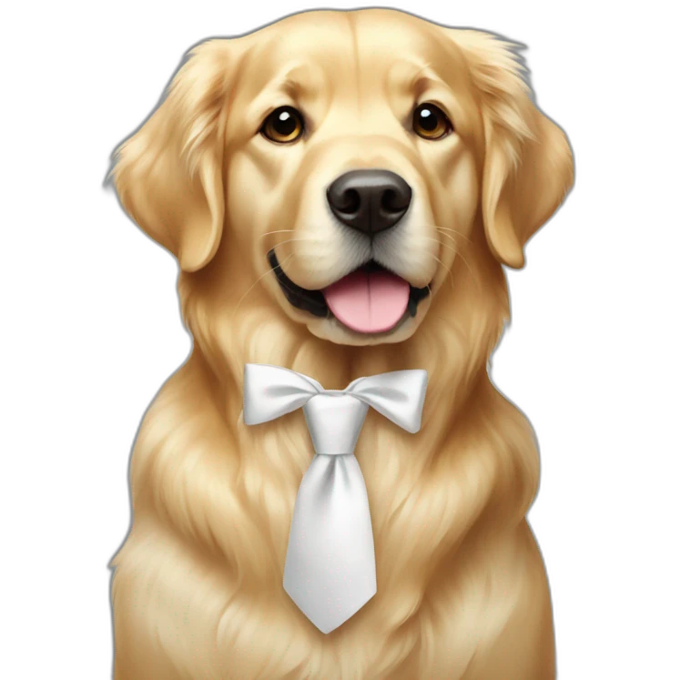 Golden Retriever with white tie emoji