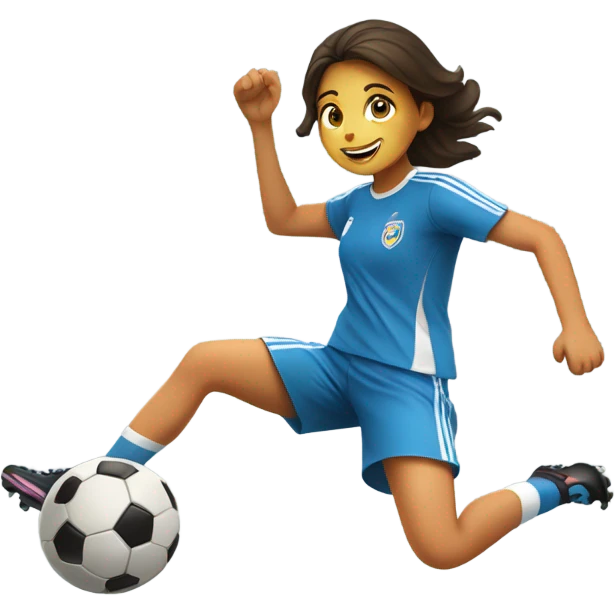Girl kicking soccer ball  emoji