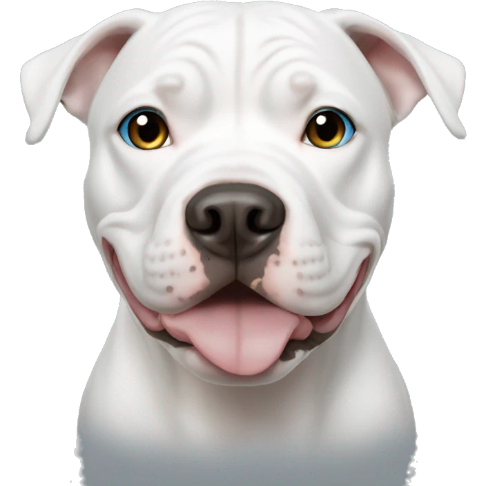 Blue eyes white pitbull emoji