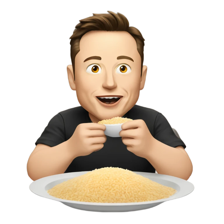 elon musk eating rice emoji
