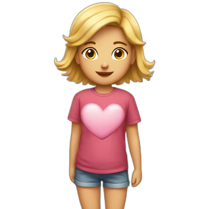 Fille sur un coeur emoji
