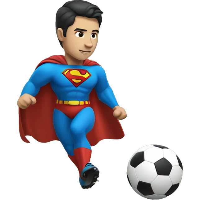 Superman playing soccer emoji