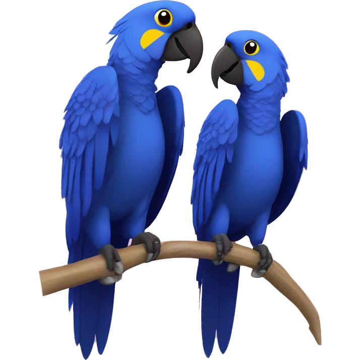 Hyacinth Macaw pair Full Body love with heart emoji