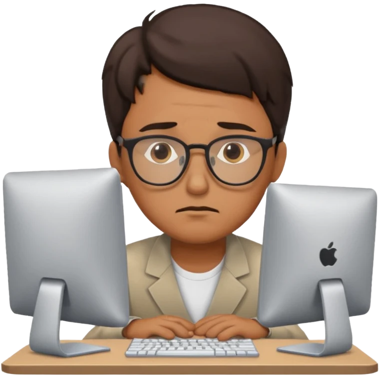 Create a 5 Emojis of my day and write a sentence about it... I am A Man...and i am techie and being tired and sleepy with a Laptop in front... emoji