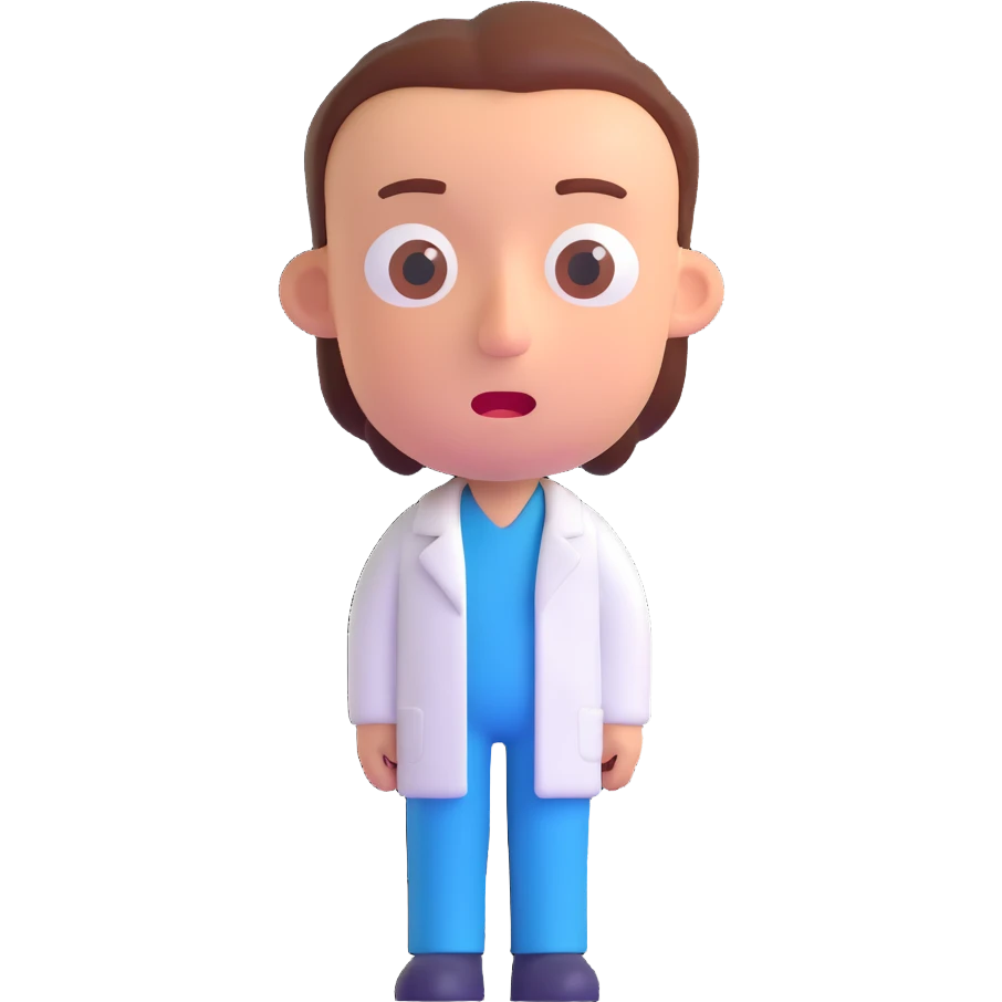 discord role icon for a psychiatric clinic in 3D style, main color #6fe8f3, humorous patient with exaggerated features, fun not serious emoji