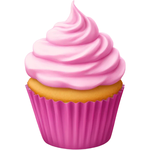 Vanilla cupcake with pink tin emoji