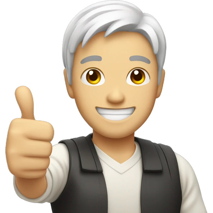 Smiling Japan man showing thumbs up  emoji