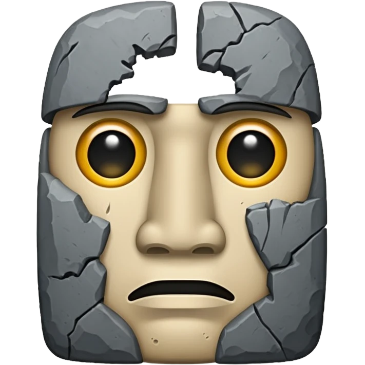 moai emoji with tear emoji