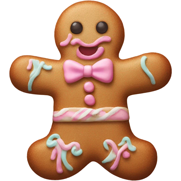 Pastel gingerbread man emoji