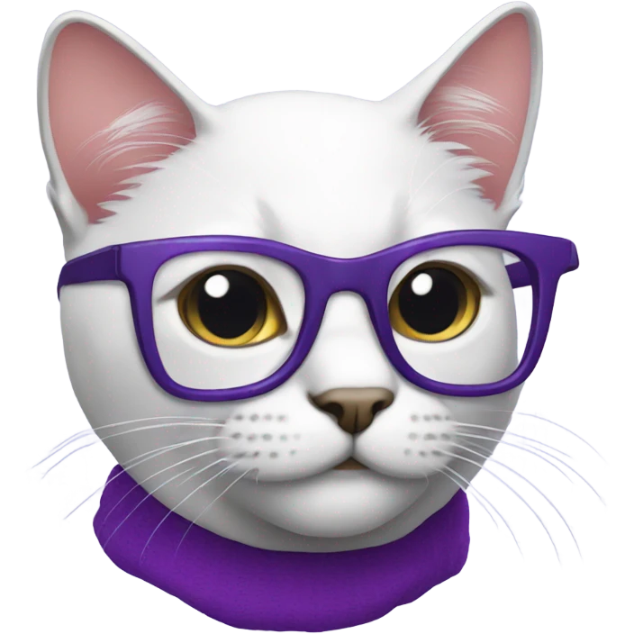 Back Cat with purple glasses emoji