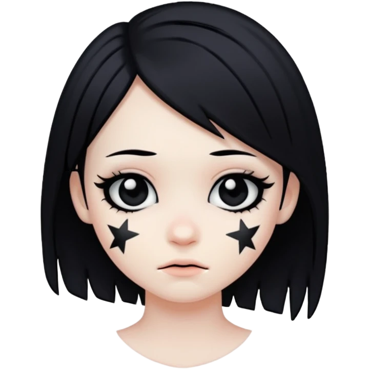 emo star with stitches and black outline emoji