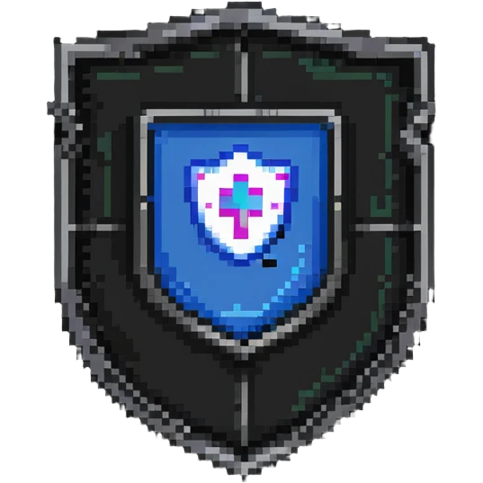 IT support shield with computer and help symbol emoji