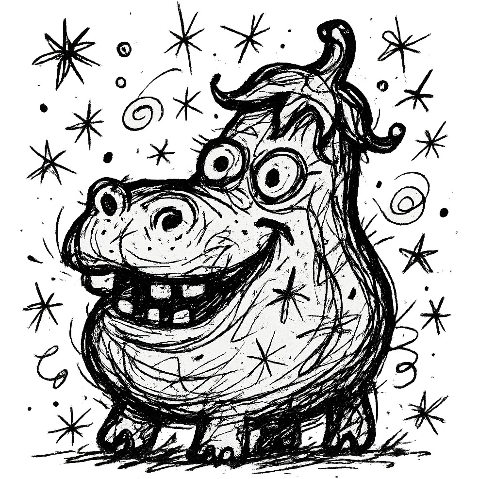 A hippo made of eggplant emoji