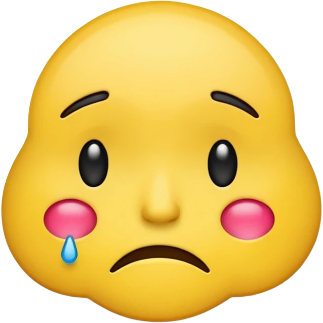 cartoon sticker of a sad and depressed emoji, colorful and cheerful, no text, suitable for WhatsApp and Instagram emoji