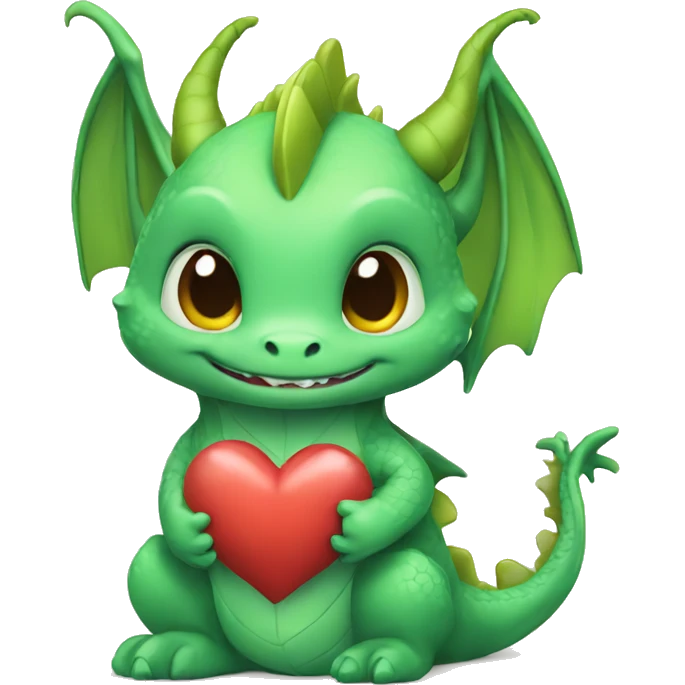 dragon cute little holding heart emoji