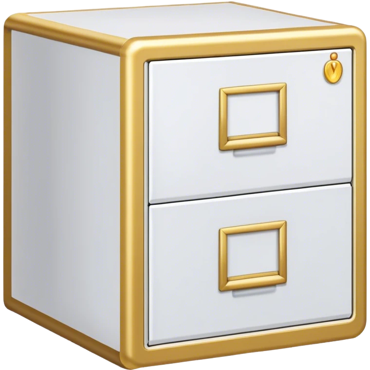 white and gold filing cabinet emoji