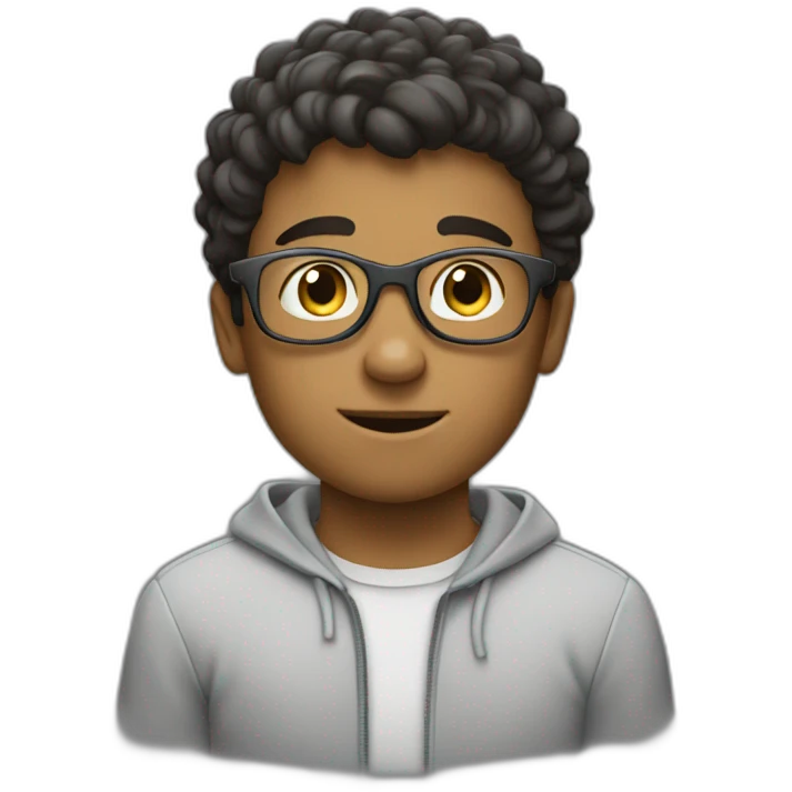 A boy who is busy in watchy movie emoji