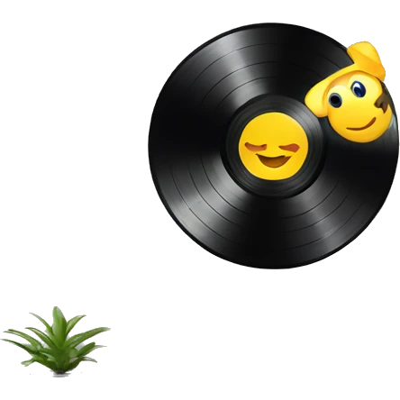 vinyl record display wall shelf emoji