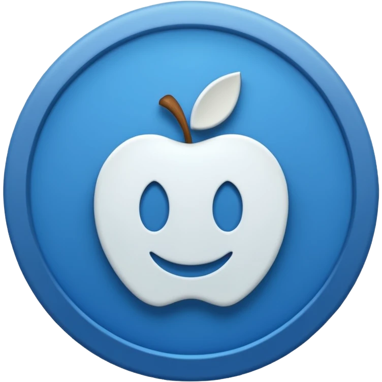 Discord symbol round emoji, clean and friendly, Apple style emoji