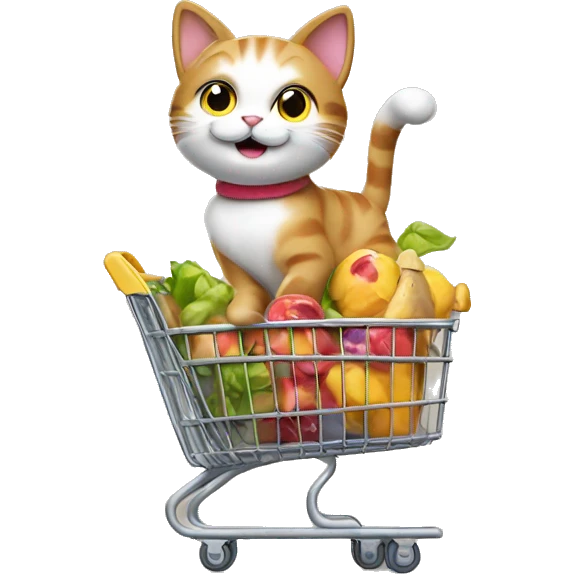 happy cat on a shopping spree emoji