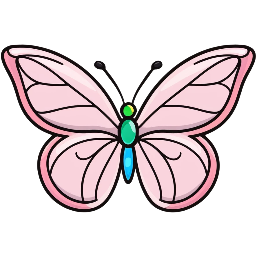 Light pink rainbow glass crystal butterfly emoji