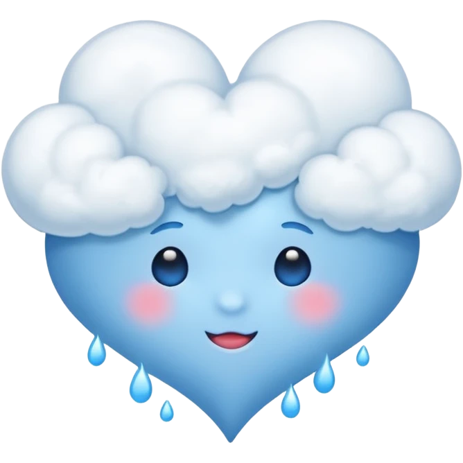 blue heart with a cloud emoji