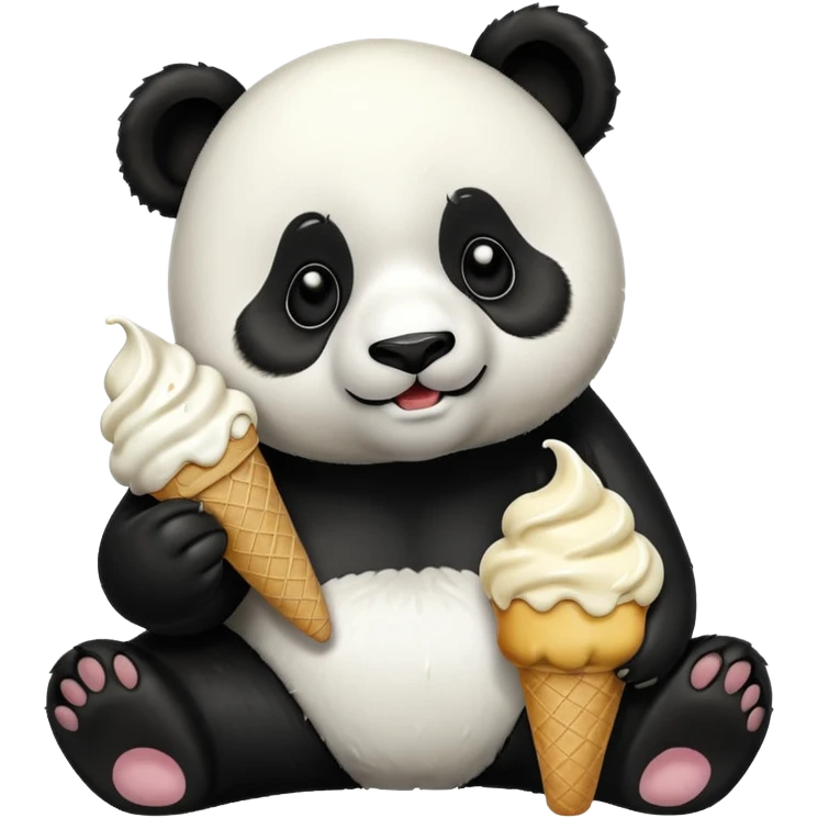 Panda eating ice cream emoji