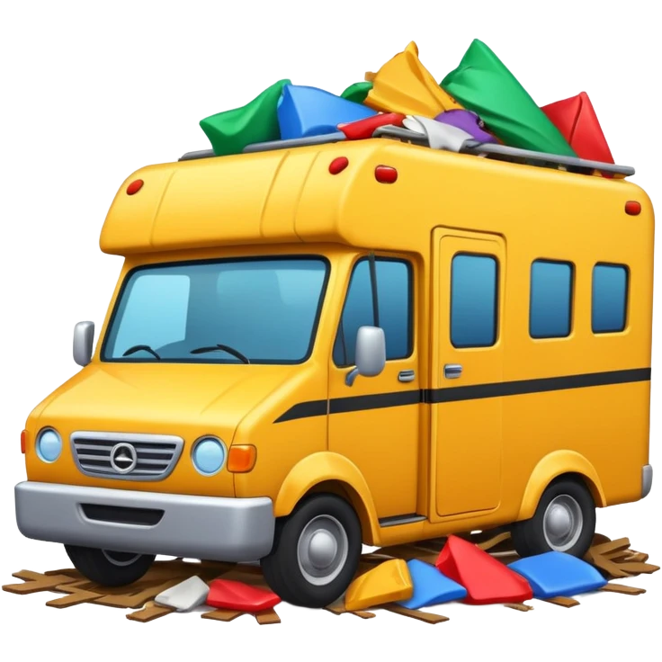 trailer crash scene, emoji style emoji