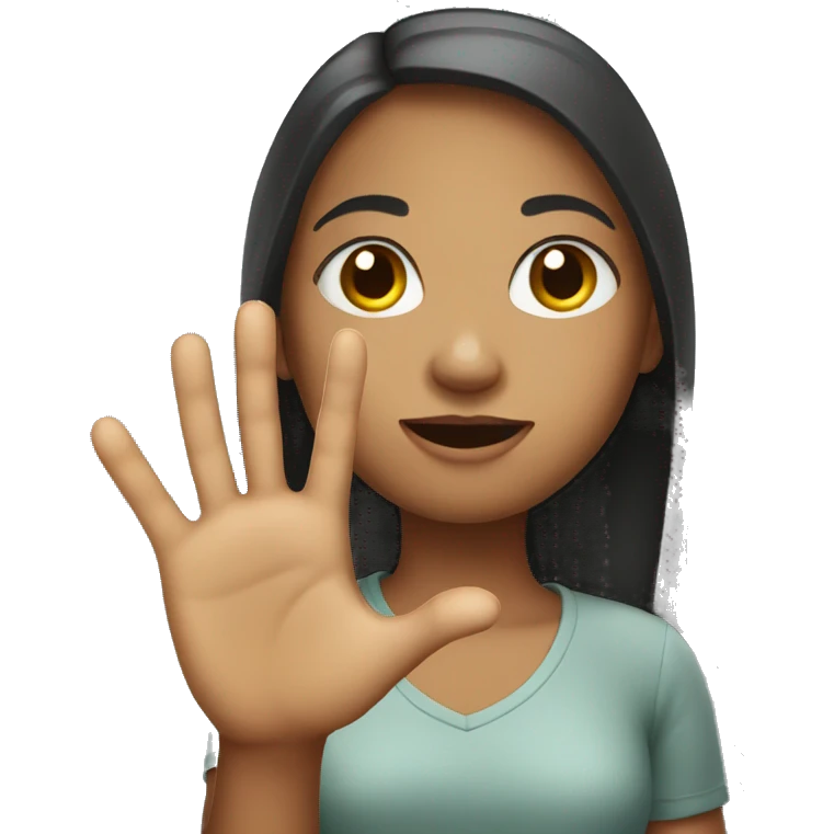 girl with hand emoji