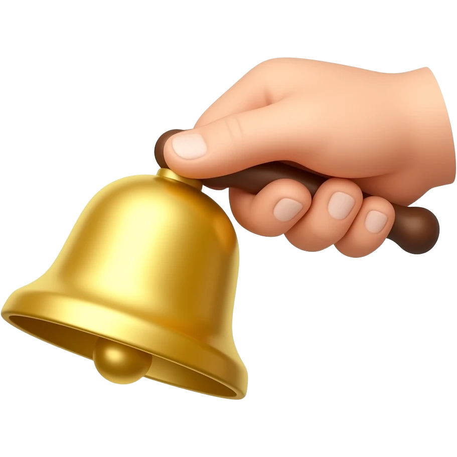 A handheld ringing bell with visual ringing effects, text below it "Racist Bell" emoji