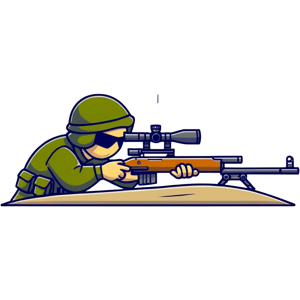 sniper cartoon lying down shooting position emoji