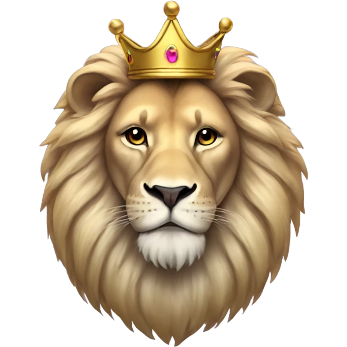 Iridescent lion with crown emoji