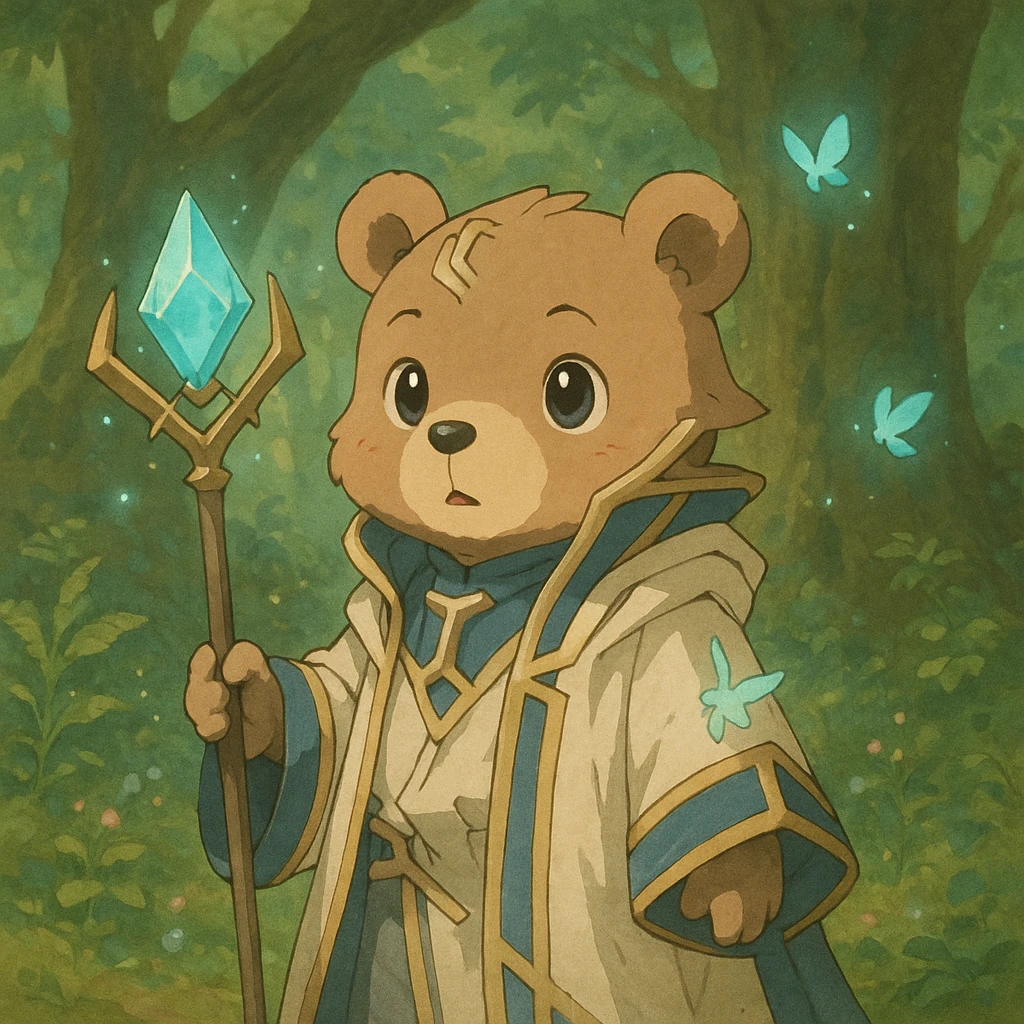 cute bear inspired by awakening sage from Black Desert Online emoji