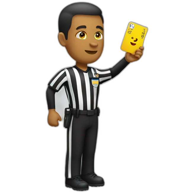 referee holding yellow card emoji